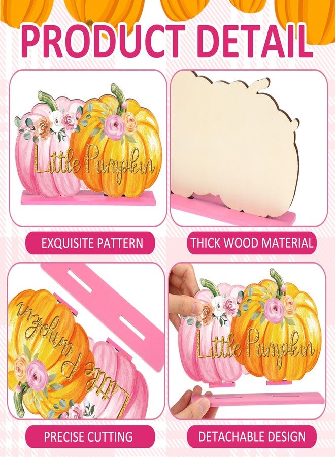 DoubleFill ٦ قطع من زينة حفلات استقبال المولودة الجديدة على شكل يقطينة صغيرة، مصنوعة من الخشب، لتزيين طاولة حفل استقبال المولودة الجديدة في عيد الشكر. يقطينة صغيرة في الطريق، زينة طاولة من خشب القيقب، لوازم الحفلات. - Image 5